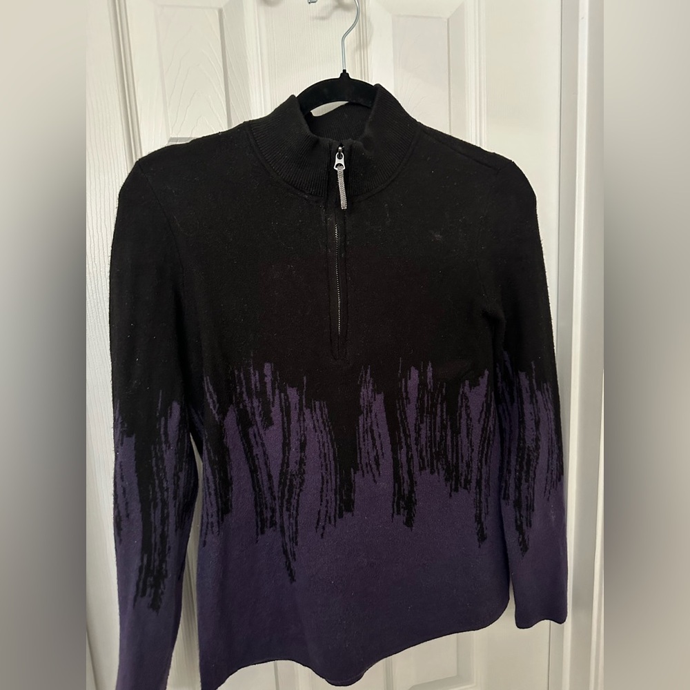 Chico's Black and Purple Sweater